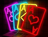 KUshopfast Playing Cards Neon Signs For Wall Decor,Gaming Led Sign For Boys Room Decor, Led Gaming Lights Signs, Neon Gaming Sign,Video Game Decor, Gaming Bedroom Decor For Boys, Best Gamer Gifts For