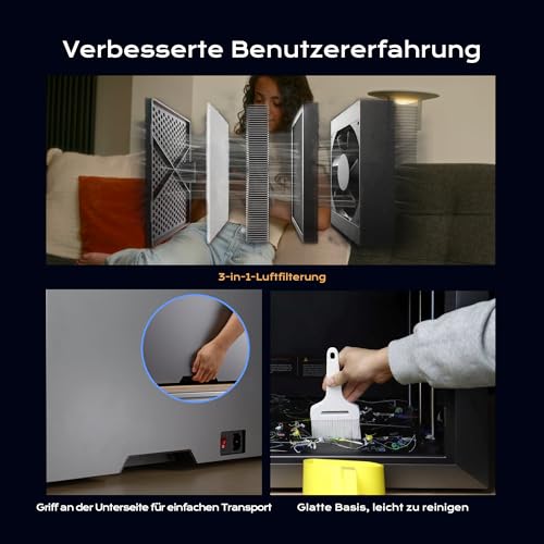 QIDI MAX4 3D-Drucker, 2026 Upgrade FDM 3D Printer, Extrem Großes Bauvolumen 390x390x340mm, 800 mm/s Höchstgeschwindigkeit, 65°C Beheizte Kammer, AI-Kamera, Auto-Leveling, für Einsteiger & Profis