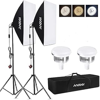 Softbox Photography Lighting Kit, 85W LED Light * 2 + 50x70cm Softbox * 2 + 2M Light Stand * 2 + Remote Control * 2 + Carry Bag * 1 for Studio Portrait Product Photo Video, (2 sets)