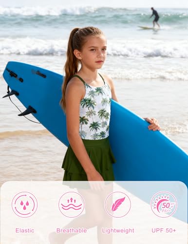Image of ALISISTER Girls Tankini Swimsuit Two Piece Bathing Suits Summer Beach Swimwear with Shorts for 7-12 Years