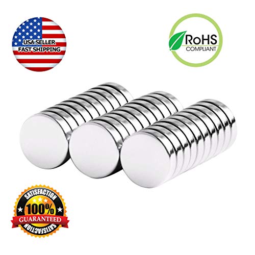 Multi-Use Round Disc Magnets 12X3Mm - Magnetic Sticker Holder Fastener Universal 1/2X1/8 Circular Disk Magnet N48 (25 Pack) #TOP2