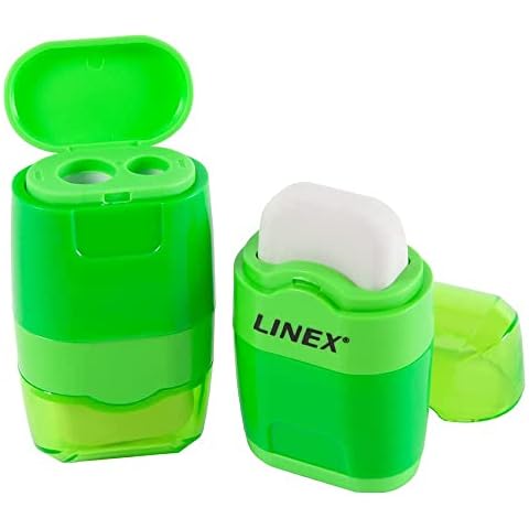 Linex 2 Hole Pencil Sharpener with Eraser Cover