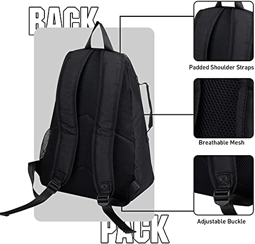 Hersent Tennis Bag, Tennis Backpack,Tennis Racket Bag,Large Tennis Paddle Storage Bag For Women And Men To Hold Tennis Racket,Badminton Racquet,Squash Racquet,Balls And Other Accessories (Black) #TOP4