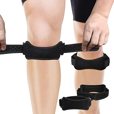 Gobikey 2 Pack Patella Knee Support, Knee Support for Women and Men,Adjustable Bandage Knee for Joint Pain Relief, Running, Squats, Tennis, Football Cover