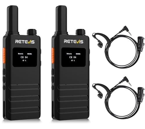 Retevis B63S Walkie Talkie, Walkie Talkies Profesional con Pantalla LCD, Nueva Versión de RT622P, 1620mAh, 15 mm Ultrafino, USB C, Walkie-Talkie Recargable para Familia, Camping (2 Piezas, Negro)