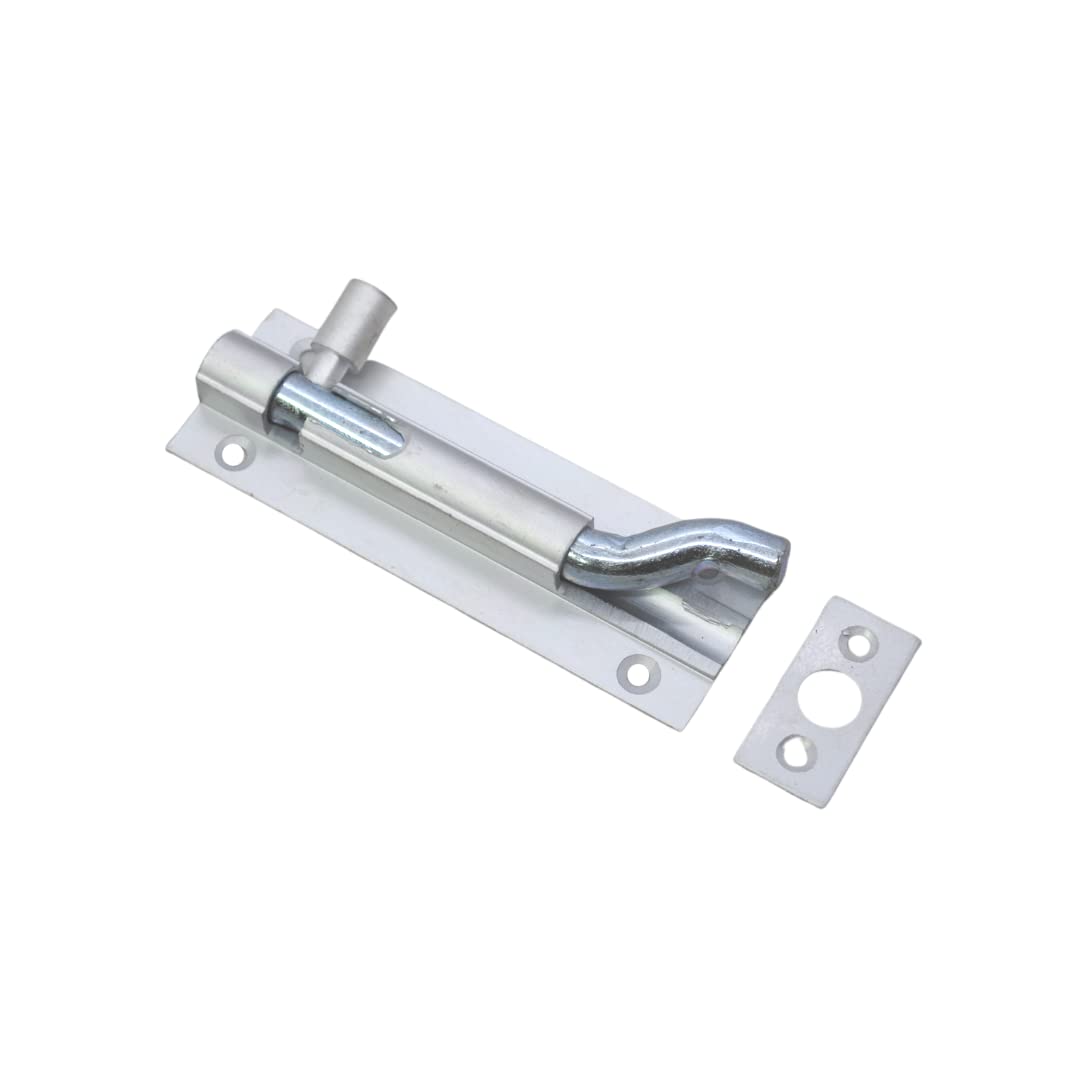 Vibe 32mm Barrel Bolt Necked 150mm x 32mm on Satin Anodised Aluminium, Surface Mounted Door Bolt, Sliding Door Lock, Lock Bolts for Securing Internal Doors for Bedrooms, Bathrooms, and Cupboards