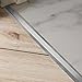 Amig - Flooring Flashing | 720 mm x 40 mm | Step Transition Strip and Adhesive | Trim Covers for Wood, Parquet, Deck, Marble and Tile | Silver Aluminium