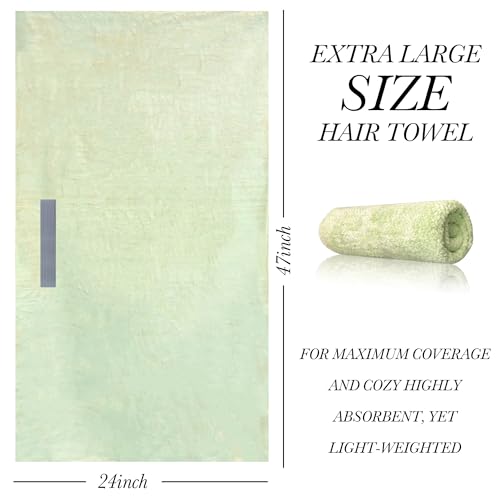 Chloven Large Microfiber Hair Towel Wrap for Women - Ultra Absorbent & Anti-Frizz Hair Drying Towel - Quick-Dry Hair Turbans Wrap Towels for Women Curly Hair - Multipurpose Bath Towel Alternative