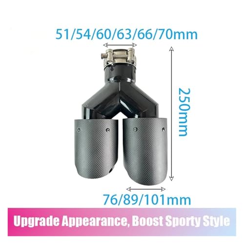 Embout echappement double sortie carbone 70mm idéal pour sublimer vos sorties