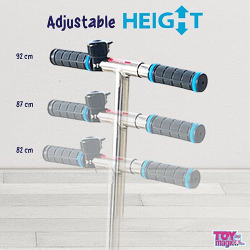 Image of ToyMagic SwiftGlider 2 Wheeler Scooter|Non Electronic Smart Kick Scooter|Rear Brake Foldable Toy|Height Adjustable Handle|Weight Capacity Till 50kg|Birthday Gift for 3+ Kid |Made in India, Multicolor