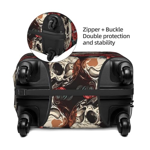 Floral Rose Skull Luggage Cover Washable Elastic Suitcase Cover Anti-Scratch Travel Luggage Protector Covers for Kids Adult XL fits 29-32 inch Suitcase3