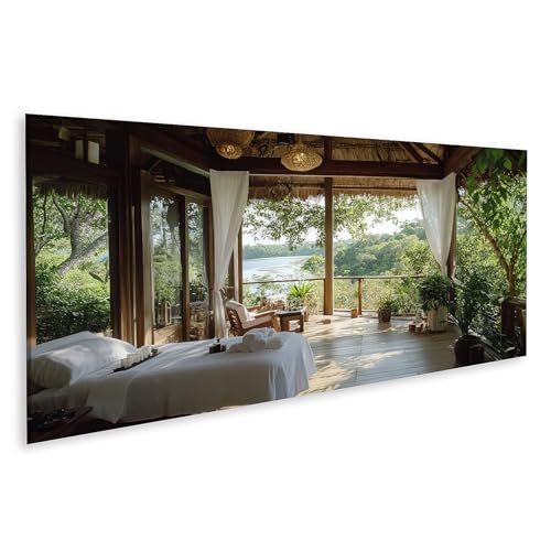 Cabane forestière tableau sur toile islandburner pour salon style chalet cosy