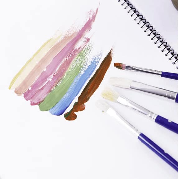 Brosse gouache pack de 4 pinceaux bleus pour peinture aquarelle - 4