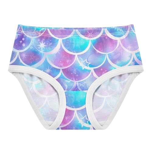 Fun Toddler Girls Underwear 2t Cotton Little Girl Panties Colorful Scales Mermaid Purple Blue Pink Underpants Briefs