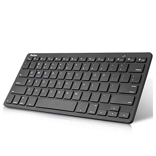 ProCase Wireless Keyboard for iPad Android Windows Tablets Smartphone, Mini Small Slim Compact Portable Keyboard for iPhone iPad iMac Cellphone Surface Laptop Smart TV (Battery Operate)