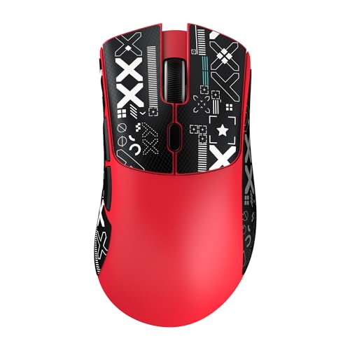Image of ATTACK SHARK R1 Wireless Gaming Mouse, 59g Lightweight Tri-mode BT5.2 /2.4GHz /Wired Computer Mice, PixArt PAW3311 18K DPI Optical Sensor, Programmable Buttons, Long Battery Life Mouse for PC /Mac(Red)
