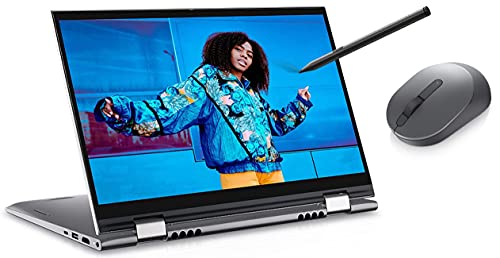 Image of Dell Inspiron 5410 14 inch FHD Touch Display 2in1 Laptop (i5-1135G7 / 8GB / 512GB SSD /Nvidia MX350 2GB Gfx /Win10+ MSO /Backlit KB +FPR +Active Pen /Silver Metal Color) Mobile Wireless Mouse