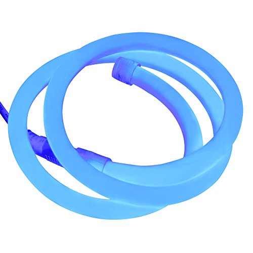 XUNATA 164ft LED Neon Rope Light, DC 12V 2835 Round Tube Flexible 360 Degree LED Neon Strip Lights, 6000 Units LED Waterproof Neon Rope Light for Decoration(Blue)