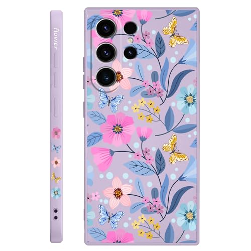 LEECG for Samsung Galaxy S23 Ultra Case, for Samsung S23 Ultra Case Creative Pattern Design Silicone Slim Thin Protective S23 Ultra Phone Cover 6.8"-Flower Purple by LEECG - Used condition - Image 8