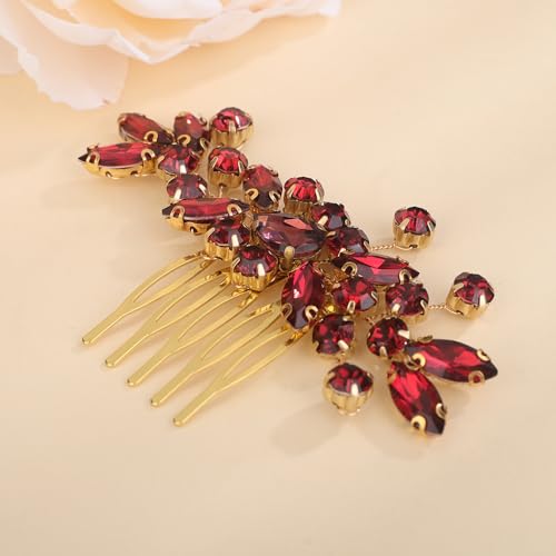 Peine para cabello de boda con cristales y pedrería miniatura 4