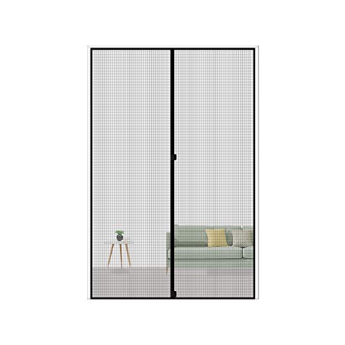 MAGZO Magnetic Screen Door 38 x 99, Reinforced Fiberglass Mesh Curtain Entry Door Mesh with Full Frame Hook&Loop Fits Door Size up to 38"x99" Max-Grey