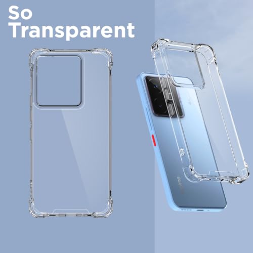 Image of Pikkme Back Cover for Realme GT 7 5G / GT 7T 5G PC + TPU Clear Transparent Raised Edges Shockproof Protective Phone Bumper Case(Transparent)