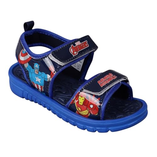 Image of Kidsville Official Marvel Comic Avengers Printed Blue Sandals For Boys Anti-Skid Comfortable | Adjustable Double Strap Closure | Flexible & Lightweight Footwear for Baby