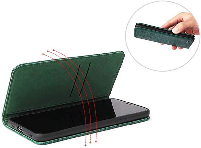 Housse iPhone 12 Pro antichoc avec porte-carte vert crocodile