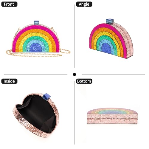 Image of Clutch Bag for Women Evening Bag with Detachable Chain Strap Gala Balls Purse for Wedding Cockatail