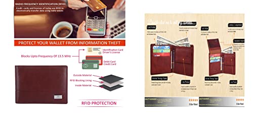 Am leather Dark Brown Leather Men's RFID Wallet (Two Tone)