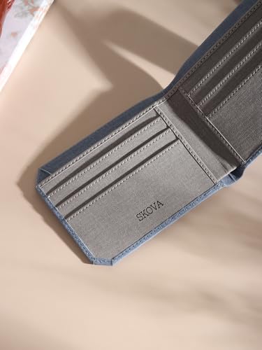SKOVA LONDON Men Vegan Leather Wallet (Blue) - Image 5