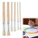 6PCS Wooden Stencil Brushs Set,Natural Hog Bristle Dome Stencil Brushes for Painting On Wood Wall,Crafts & DIY Projects,Ideal for Acrylic Oil Watercolor Painting