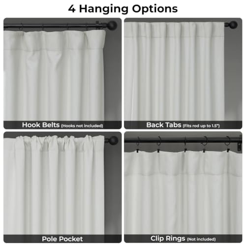 Image of Faux Linen Curtains for Living Room (1 Panel) - 50W X 96L, Oyster Mist