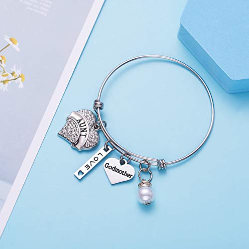 Lparkin Godmother Gift Bangle Bracelets Godmothers Proposal Gifts From Godchild God-Mother Present From Goddaughter Godson Baptism Meaningful Bracelet For Women #TOP2