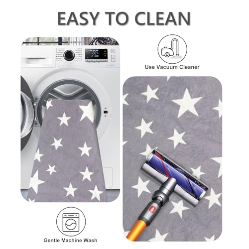 Tapete USTIDE Little Stars 5x7 Pies Gris miniatura 5