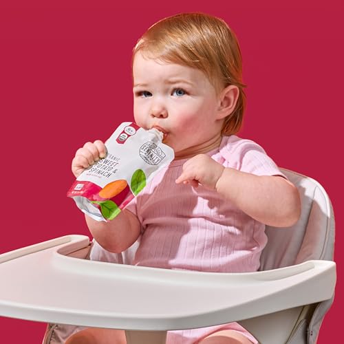 Image of Serenity Kids Organic Spinach Baby Pouches, No Added Sugar, 3.5 Oz, 12 Pack | Baby Food, Toddler Food Pouch, No Added Sugar Toddler Pouches, USDA Organic, Veggie First, 6M+, GMO-Free, Recycle After Use