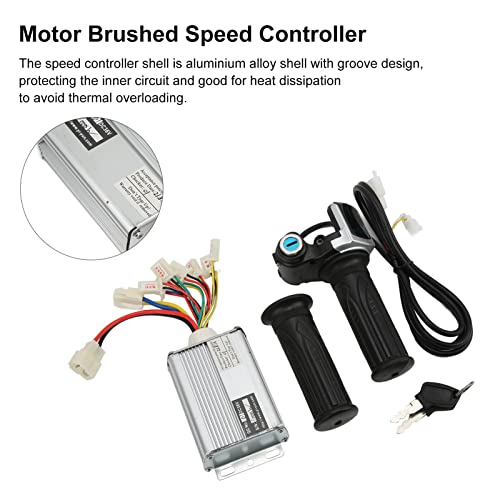 Image of 36V 25A Controller and Throttle,Twist Throttle Handlebar Grips ,Brushed Motor Ebike Speed Controller Kit Compatible with MX350 Razor Dirt Bike Scooter Electric Bicycle (Replacement Parts (36V 1000W)