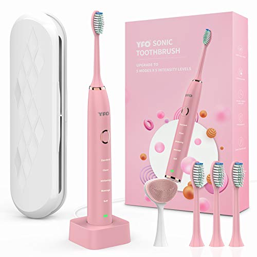 Smart Rechargeable Electric Toothbrush with 5 Built-in Cleaning Modes and X 5 Intensity