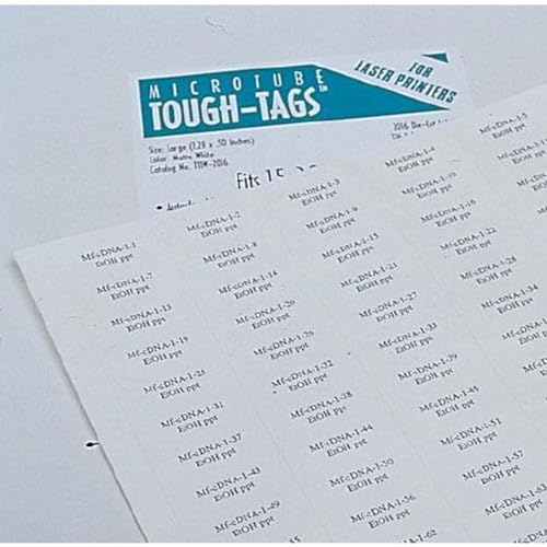 Diversified Biotech Tough-Tags TTSW-2240 Laser Label, 0.94" Length x 0.50" Width, White (Pack of 2975)