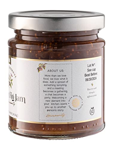 Gourmanity Royal Preserve Fig Jam, Purple Fig Jam Spread, Delicious Fig Preserves Non-Gmo 7.58Oz /215Gr Jar #TOP1