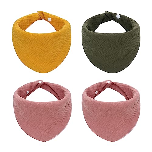 Baby Bandana Dribble Lätzchen 4er-Pack Musselin zum Sabbern und...