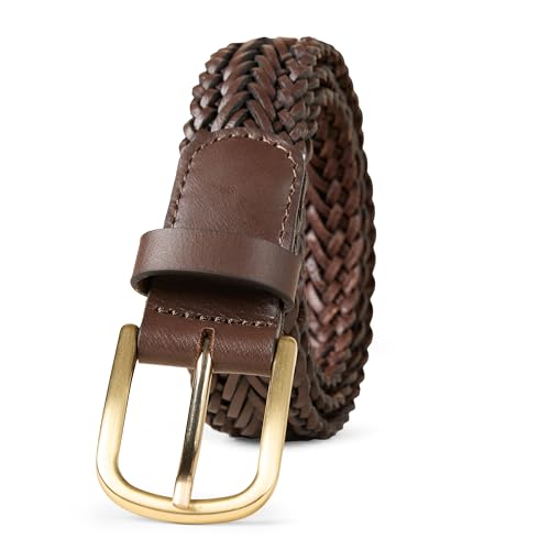 Amazon Essentials Women's Leather Woven Belt