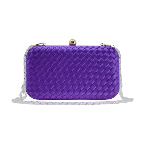 HUANG ZHUANG Handmade Woven Fabric Clutch Purse for Women Artificial