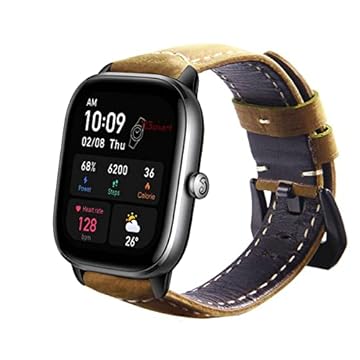 Pulseira de Couro marca 123smart compativel com GTS4 A2168 / GTS 4 Mini A2176 / GTS 1 A1914 / GTS2 A1969 / GTS 2 Mini A2018 / GTS 3 A2035