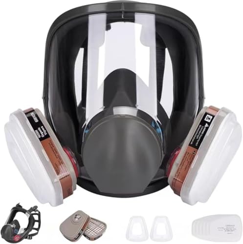 Wytcyic Reusable Full Face Respirator Gas Cover Organic Vapor Mask and Anti-fog Dust-proof Face Cover for Painting Mechanical Polishing Logging Welding and Other Work Protection