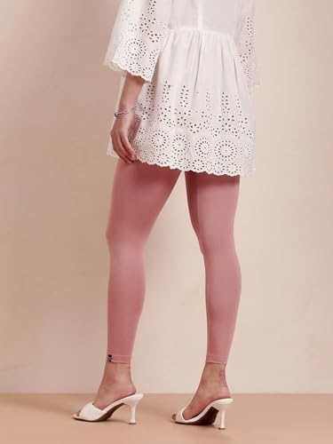 Image of TWIN BIRDS Super Stretchable Cotton Elasthane Fabric Ankle Length Leggings for Women