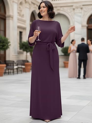 Image of KOH KOH Womens 2026 Flowy Formal Batwing Sleeve Evening Casual Gown