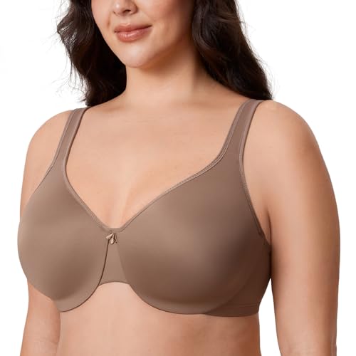 Image of DELIMIRA Women's Minimizer Plus Size Underwire Bras | Smooth, Full Coverage, Seamless, Tshirt Bra