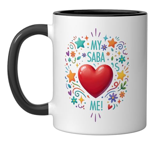 Taza de cerámica forma corazón black/white miniatura 1