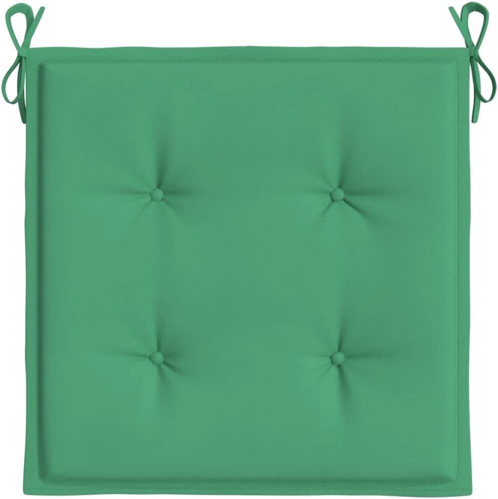 vidaXL Garden Chair Cushions in Green Oxford Fabric, Set of 2 - Outdoor Comfortable Seating Solution with Foam Fiber Filling – Size 19.7"x19.7"x1.2"